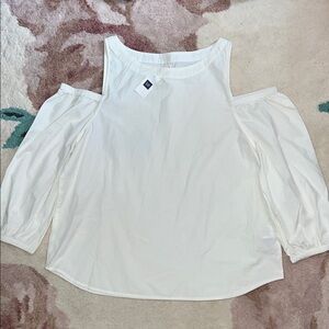 NEW GAP Cold Shoulder White Blouse